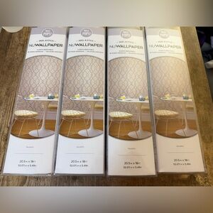 NIB NuWallpaper Sausalito Taupe/Yellow Peel & Stick Wallpaper